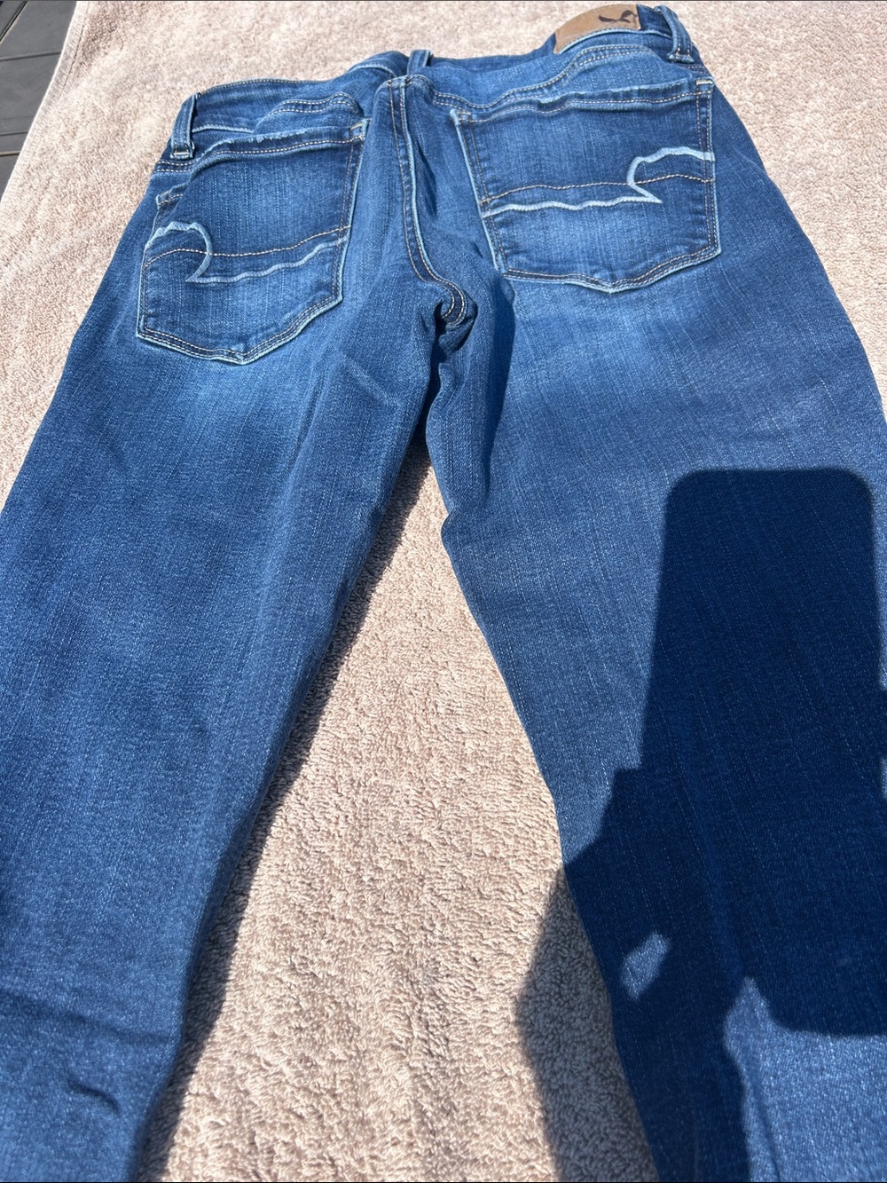 Size 2P American Eagle Outfitters Women's Dark Blue Skinny Jeans - Picture 4 of 4